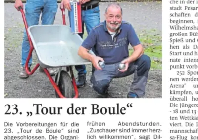 Zeitungsbericht zur 23. Tour de Boule